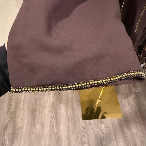 Roaman's Brown Embellished Beaded Sequin Duster Kimono 28 NEW Holiday Flowy - Picture 6 of 9